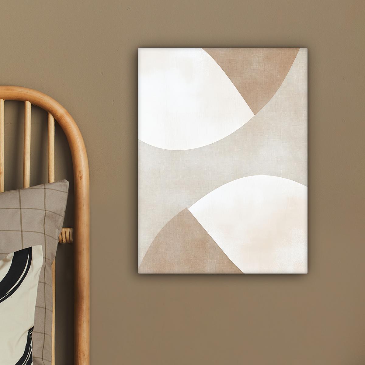 LEINWANDBILD Braun - Japandi - Abstrakt Room Decor 30x40 cm - Sandfarben, Textil (30/40cm) - MuchoWow