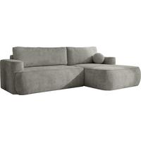 ECKSOFA Marion mit Schlaffunktion & Bettkasten in Chenille Grau, Rechts 267/154/83 cm - Schwarz/Grau, Kunststoff/Textil (267/154cm) - WFL GROUP