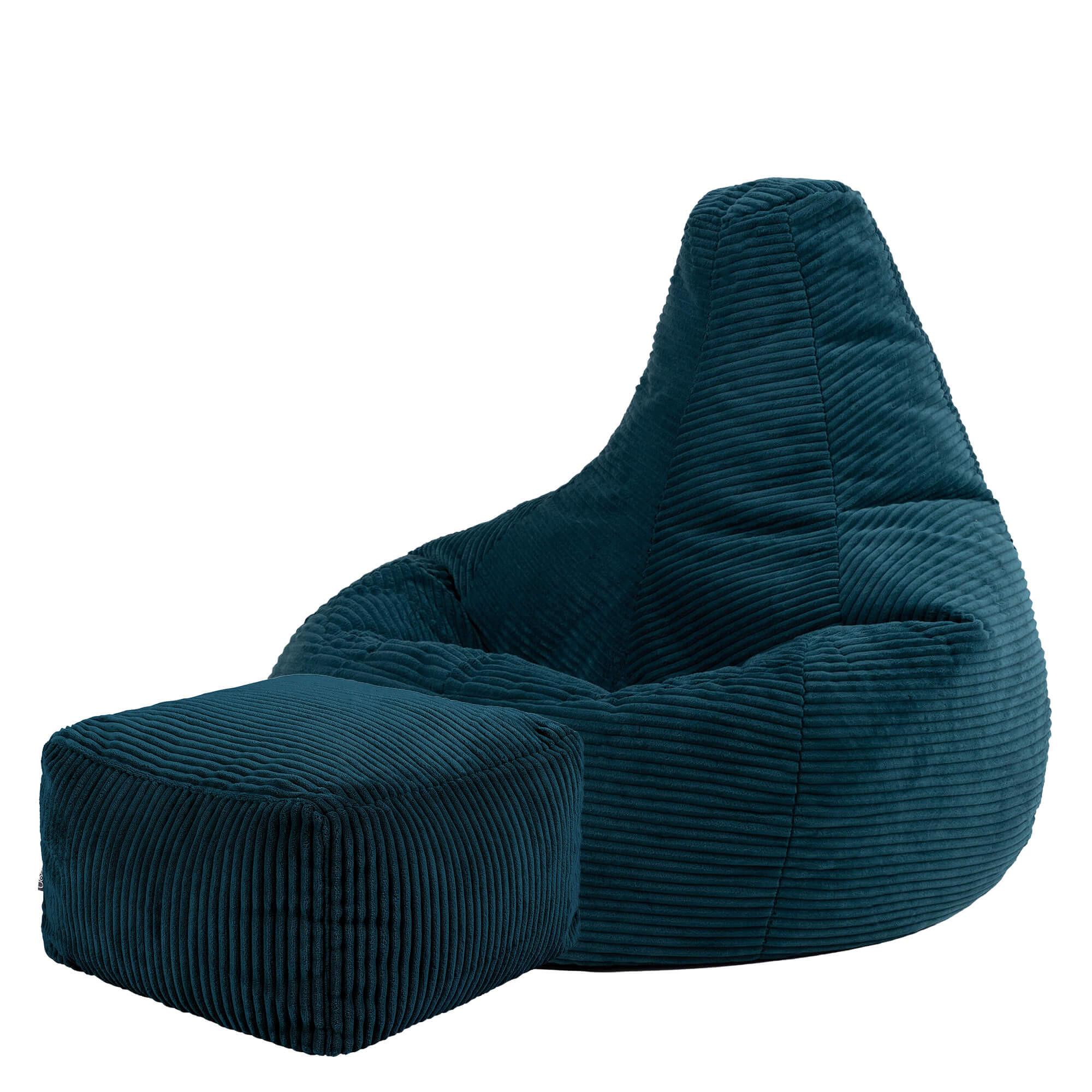 SITZSACK Dalton mit Hocker - Dunkelgrün/Petrol, Textil (82/76/82cm) - icon