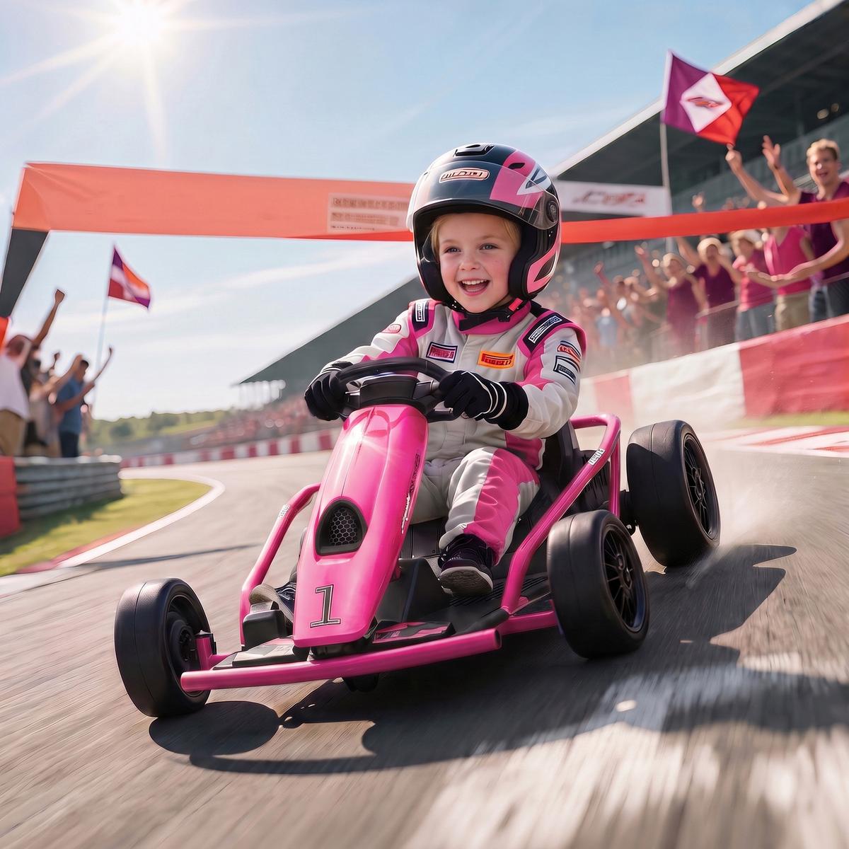 ELEKTRO-GO-KART Kunststoff Metall Rosa - Rosa, Kunststoff (115/77/54cm) - HOMCOM