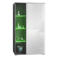 VITRINE Davos Weiß Hochglanz - Weiß Hochglanz, Holzwerkstoff (71.5/134/35cm) - Vladon