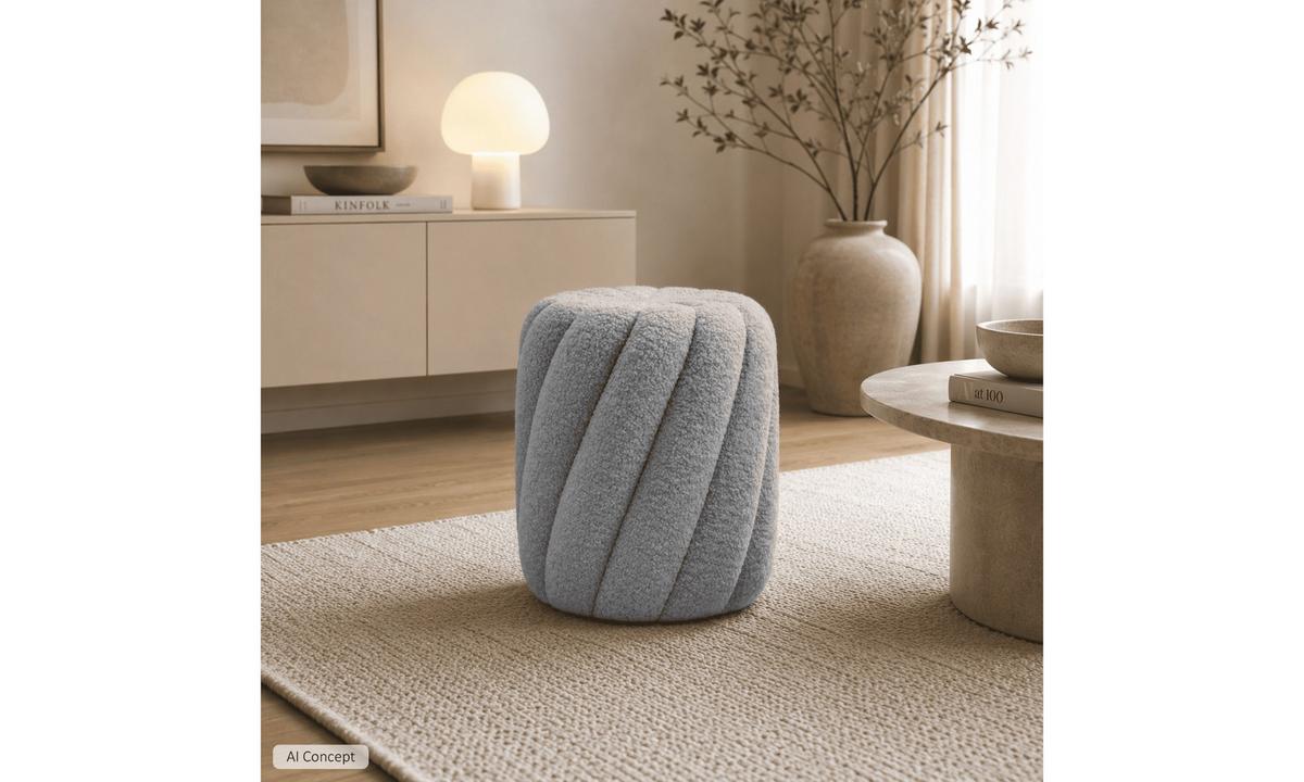 HOCKER VELORA 38/38/40 cm Grau - Grau, Textil (38/40/38cm) - Lookway