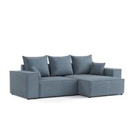 ECKSOFA SENSO mit Schlaffunktion Blaugrau im City Stoff - Blaugrau/Schwarz, Holz/Holzwerkstoff (255/148cm) - AltaBeds