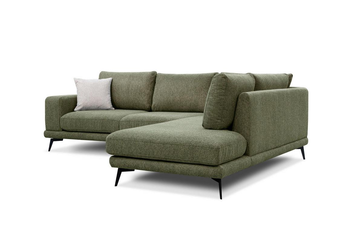 ECKSOFA MEDIOLANE 5-Sitzer, olivgrün - Olivgrün, Holzwerkstoff/Textil (282/219cm) - Wozimo