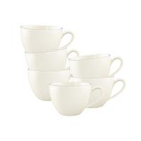 KAFFEETASSEN Savona Fine Diamond creme 270 ml 6er Set - Creme, Keramik (0.27L) - Seltmann Weiden