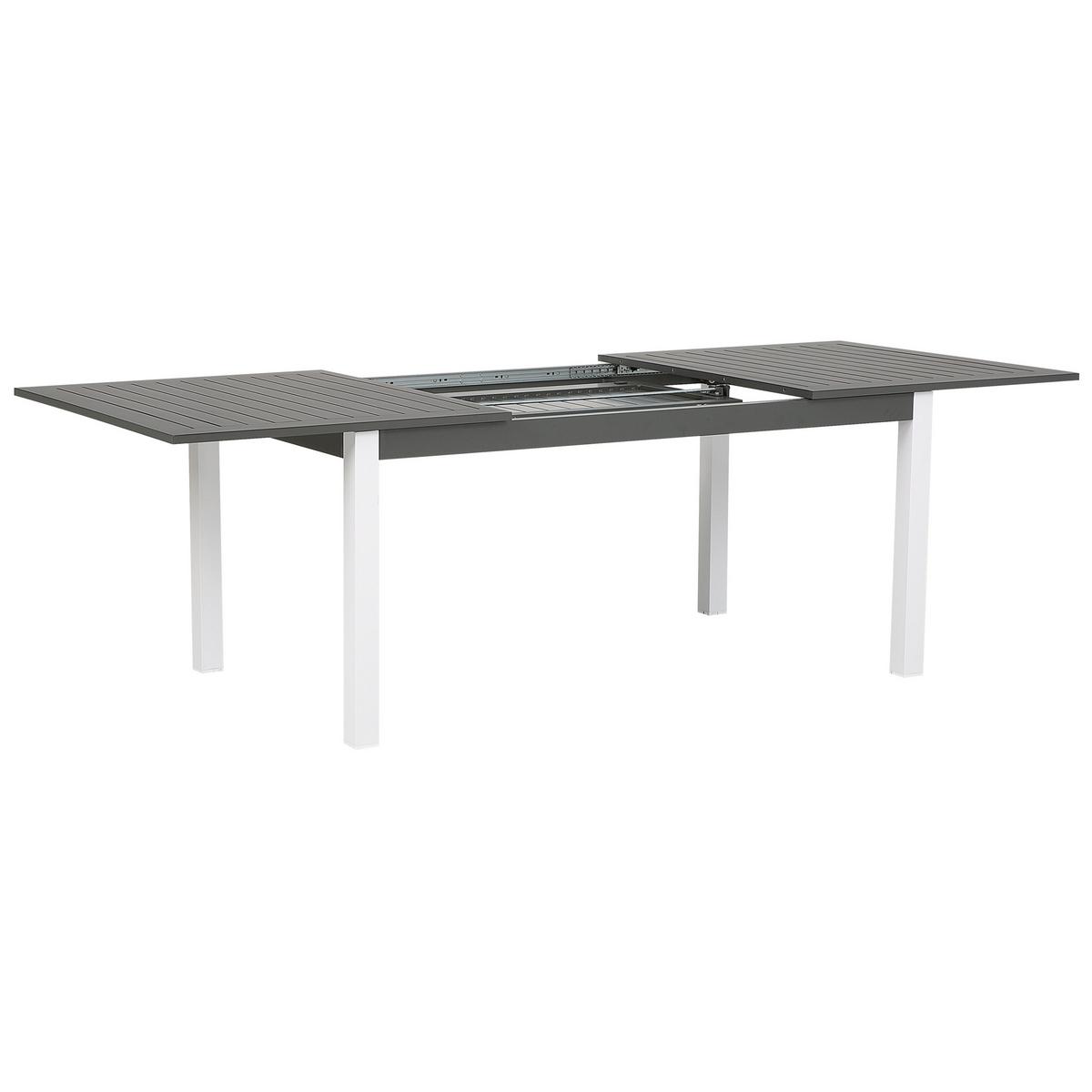 GARTENTISCH Dunkelgrau ausziehbar 168-248/100 cm Pancole - Dunkelgrau, Metall (168/100/75cm) - Beliani