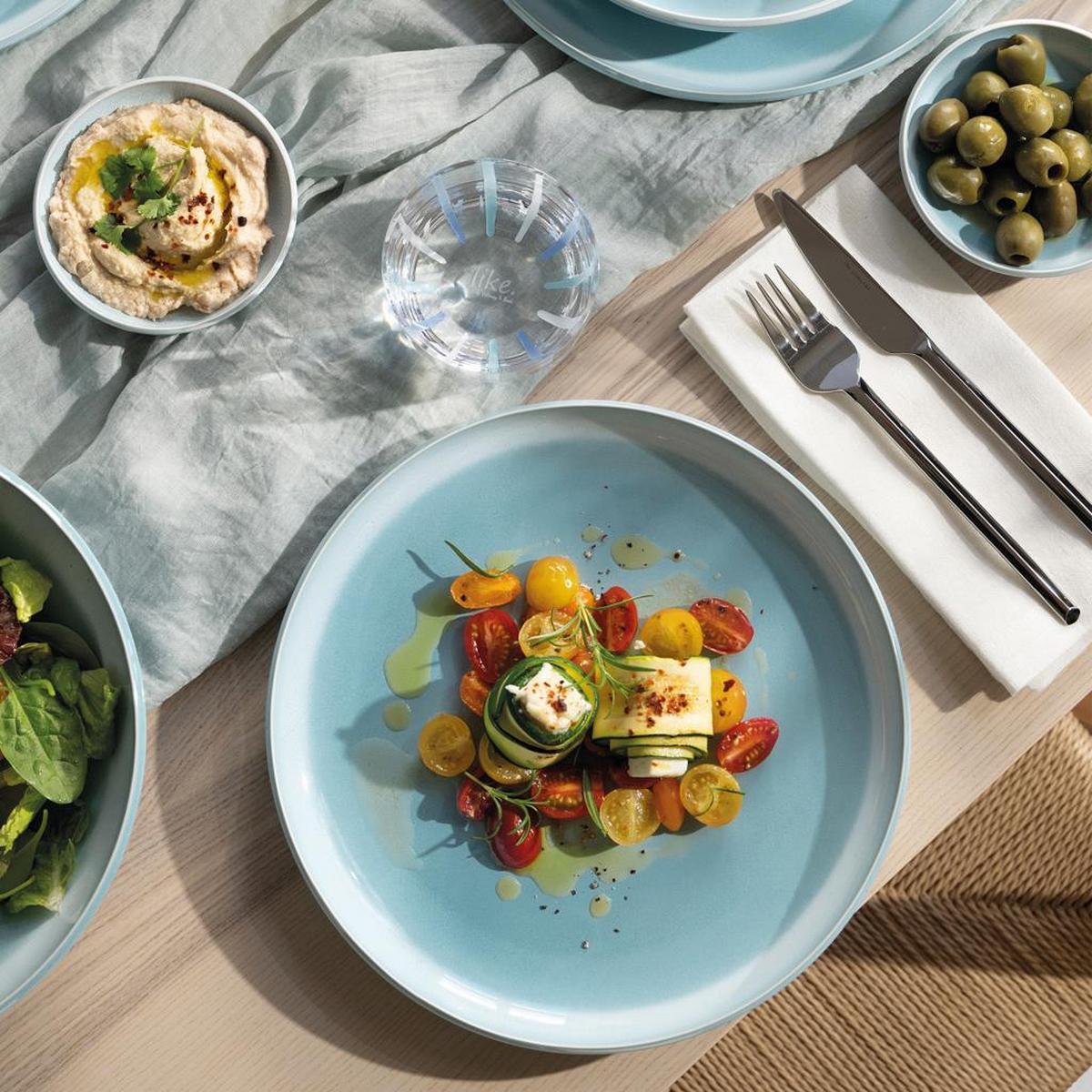 TAFELSERVICE Perlemor Aqua blau 12-tlg. - Blau, Keramik (2/2/2cm) - like.Villeroy & Boch