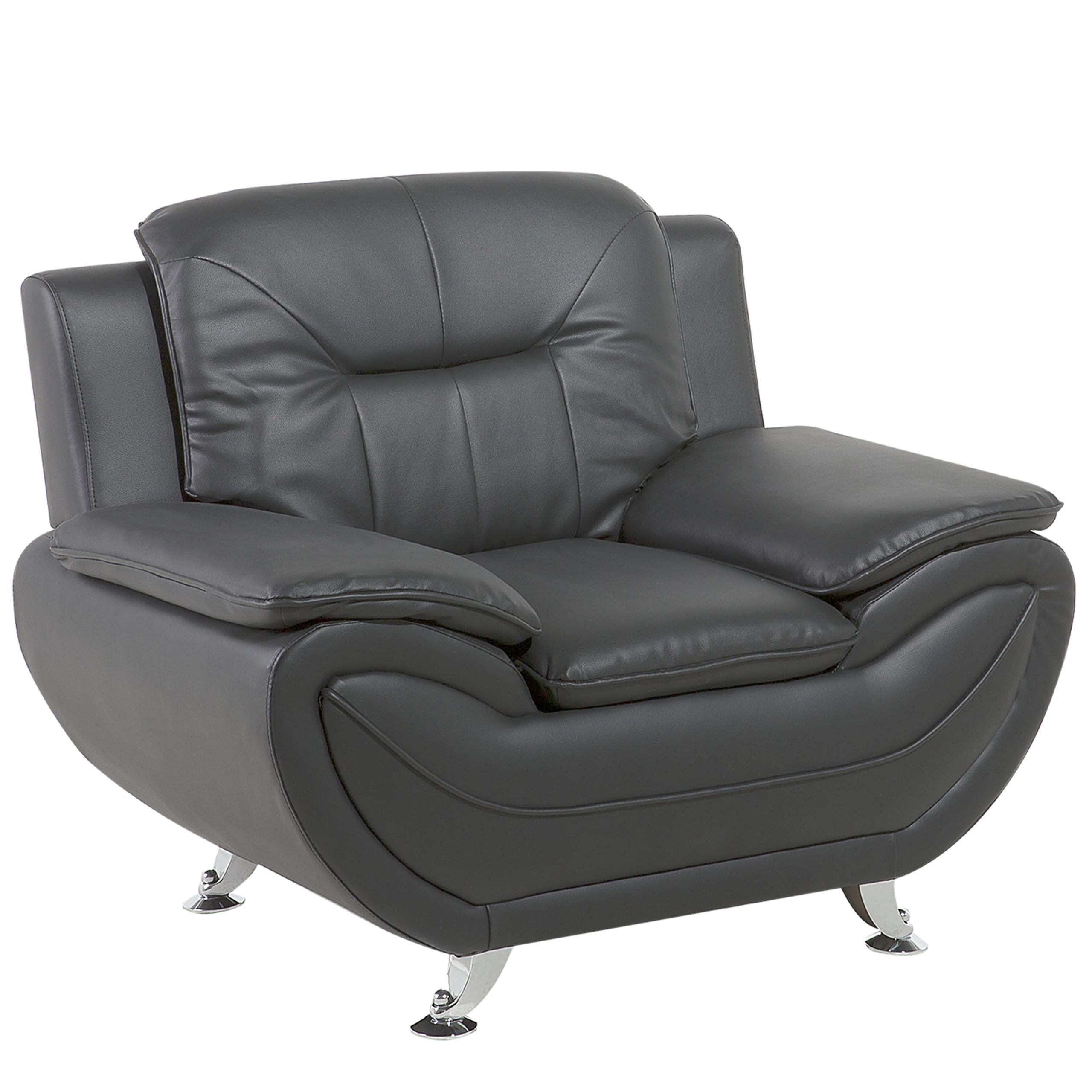 SESSEL Kunstleder Grau Leira - Grau, Kunststoff/Textil (113/88/86cm) - Beliani