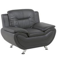 SESSEL Kunstleder Grau Leira - Grau, Kunststoff/Textil (113/88/86cm) - Beliani