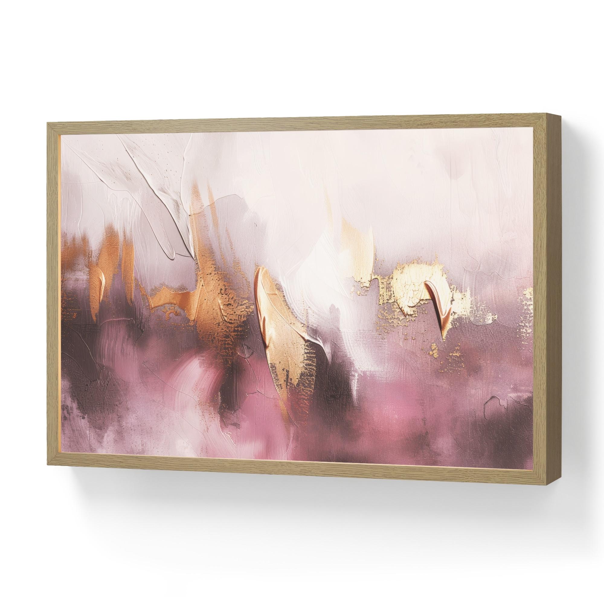 WANDLEUCHTE MIT AKKU Lila - Abstrakt - Farbe - Gold 60x40 cm - Mauve, Holzwerkstoff (60/40/8cm) - OnlyWow