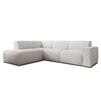 ECKSOFA L Form Didim Weiß 292/220/78 cm – großes Sofa stilvoll & bequem L - Schwarz/Weiß, Kunststoff/Textil (220/292cm) - AX Living