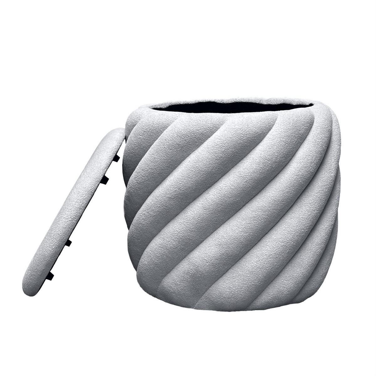 POUF NOEL gepolstert mit Stauraum grau - Grau, Textil (42/41/42cm) - Lookway