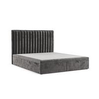 POLSTERBETT Keva mit Stauraum 160/200 cm Stahl im Lotta Stoff - Graphitfarben/Schwarz, Holz/Holzwerkstoff (160/200cm) - AltaBeds