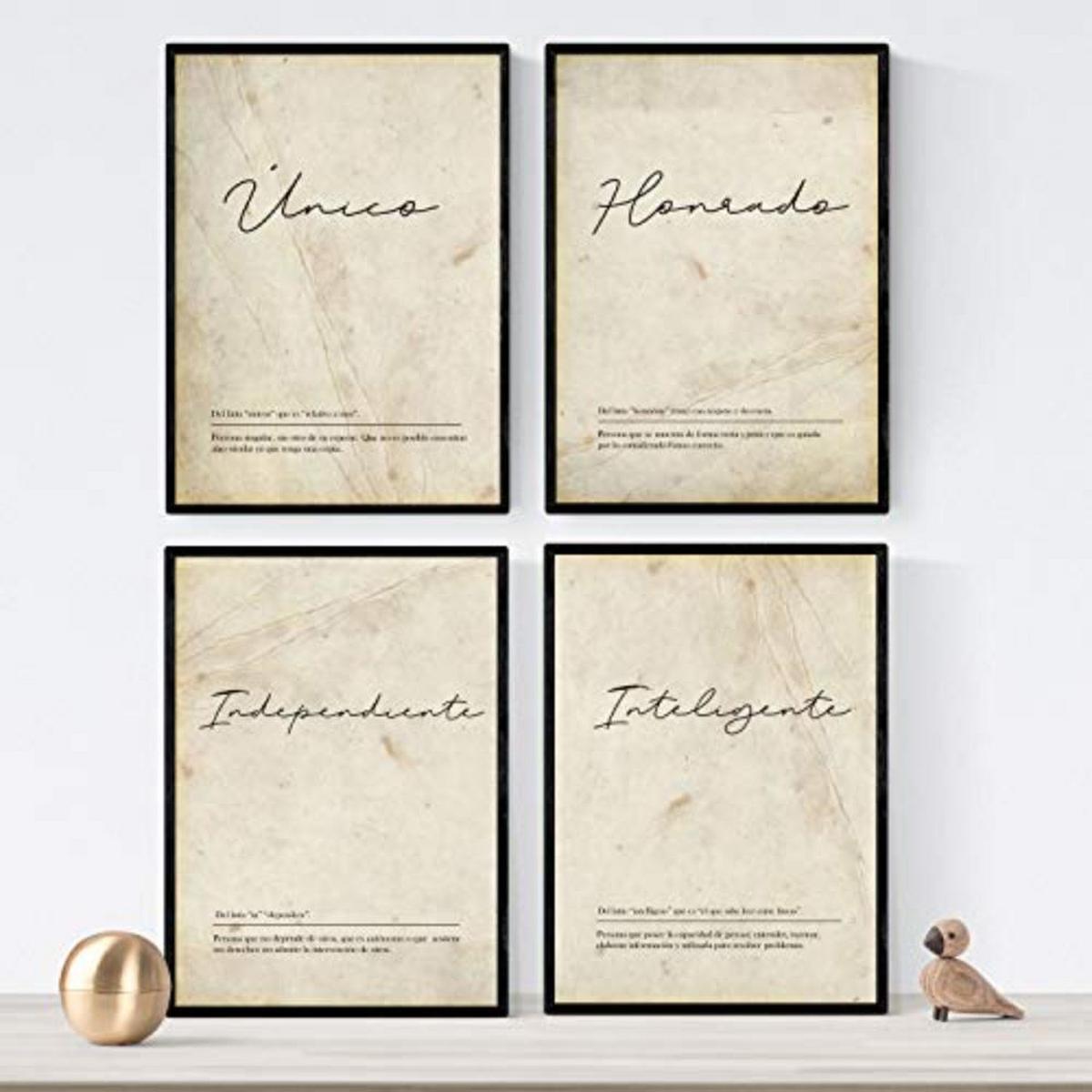 POSTER Set mit 4 Definitionen von meinen Freundc A4 Rahmenlos - Klar, Papier (29.7/3cm) - Nacnic