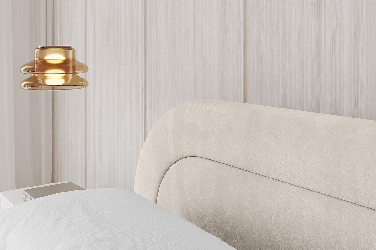 POLSTERBETT mit Bettkasten, Fußteil und Lattenrost, Boxbett ohne Matratze - LERIS-v1-Z 180x200 Beige - Beige, Holzwerkstoff/Textil (180/200cm) - ALTDECOR