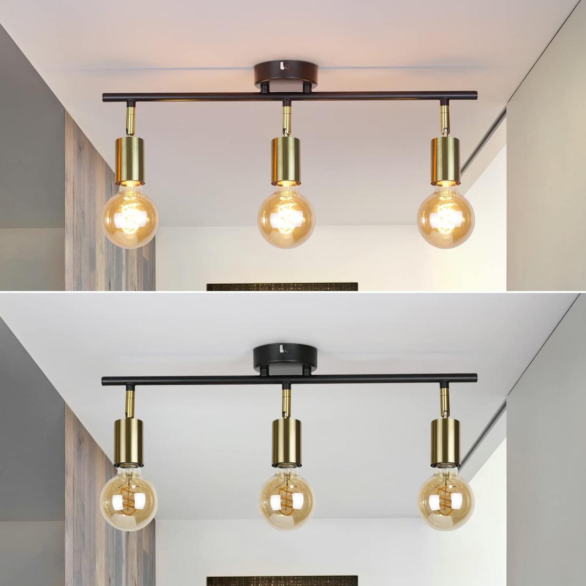 DECKENSTRAHLER Nixie 3-flammig 52/4/12 cm - Goldfarben, Metall (52/4/12cm) - Nettlife