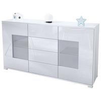 SIDEBOARD Grömitz Weiß Hochglanz - Weiß Hochglanz, Holzwerkstoff (138.5/75.5/35cm) - Vladon