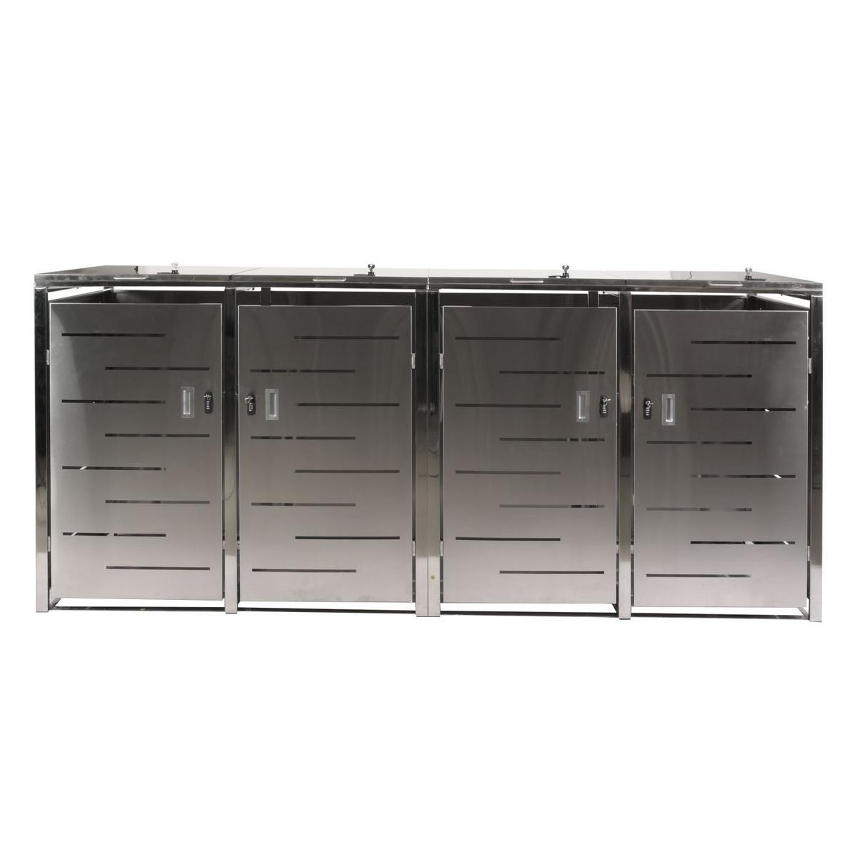 4ER-MÜLLTONNENVERKLEIDUNG Silber - Silberfarben, Metall (263/116/80cm) - MCW