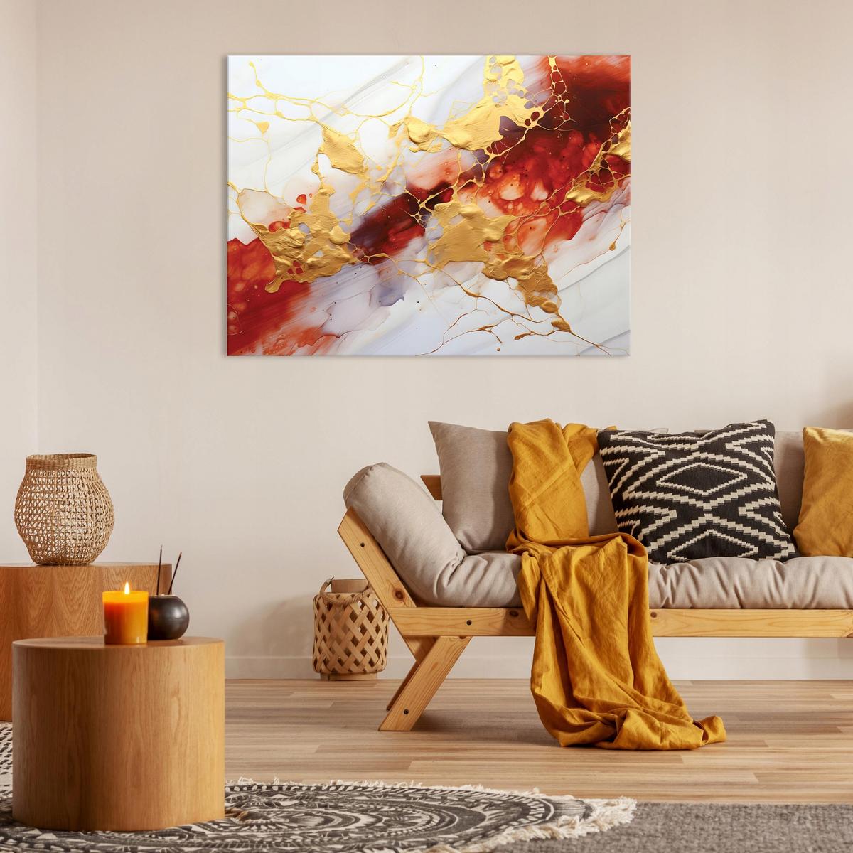 LEINWANDBILD Abstrakt Marmor 120x80 - Multicolor, Holzwerkstoff (120/80cm) - Wallarena