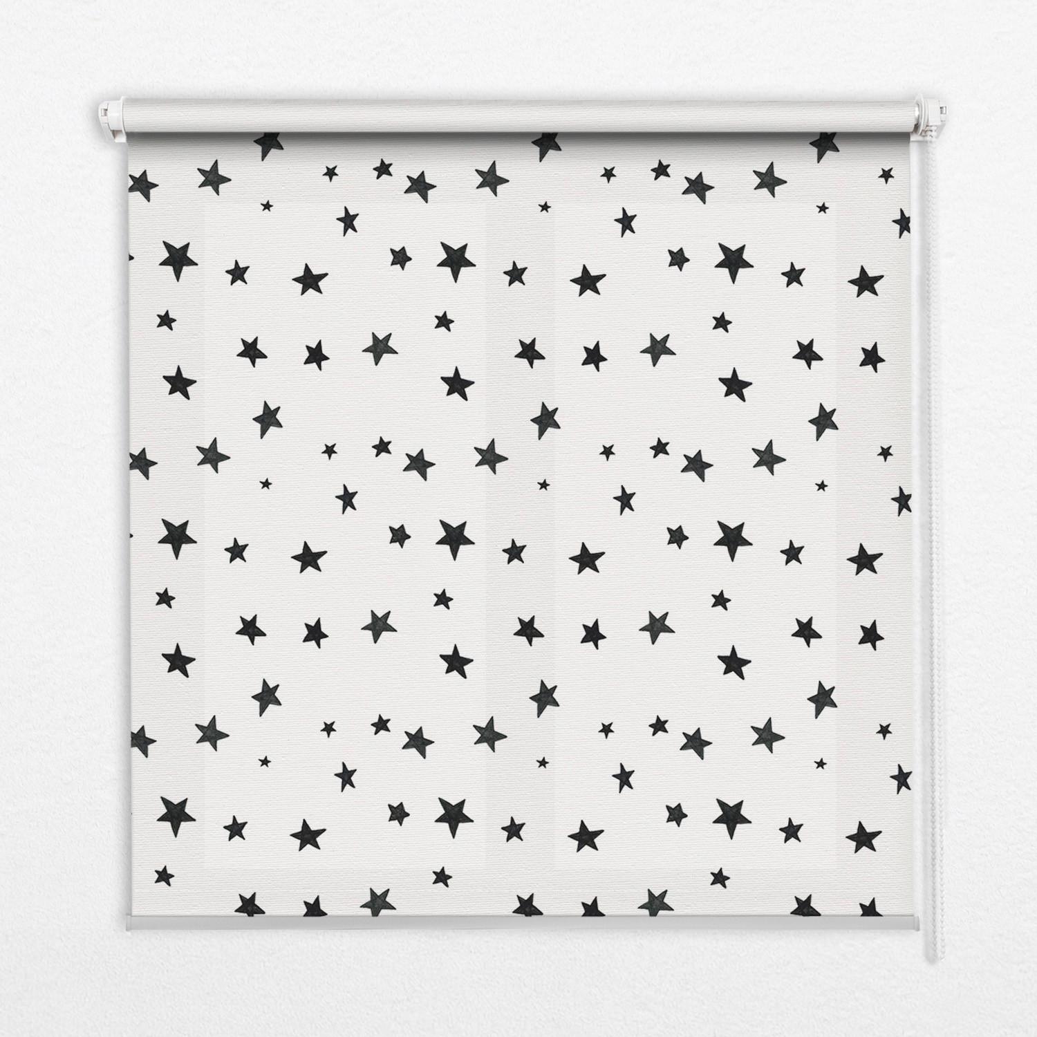 INNENROLLO - Fensterrollo - Rollo - 60x40 cm - Sterne - Schwarz, Kunststoff (60/140/0.5cm) - TULUP