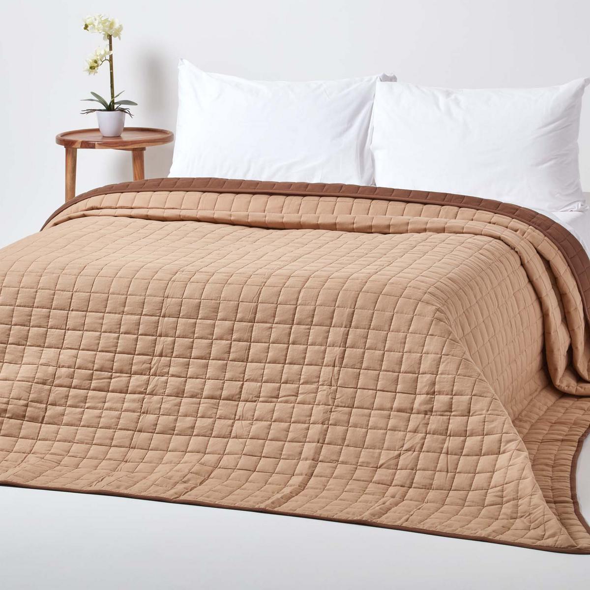TAGESDECKE gesteppt mit Wende-Design, 150/200 cm - Braun, Textil (150/200cm) - Homescapes