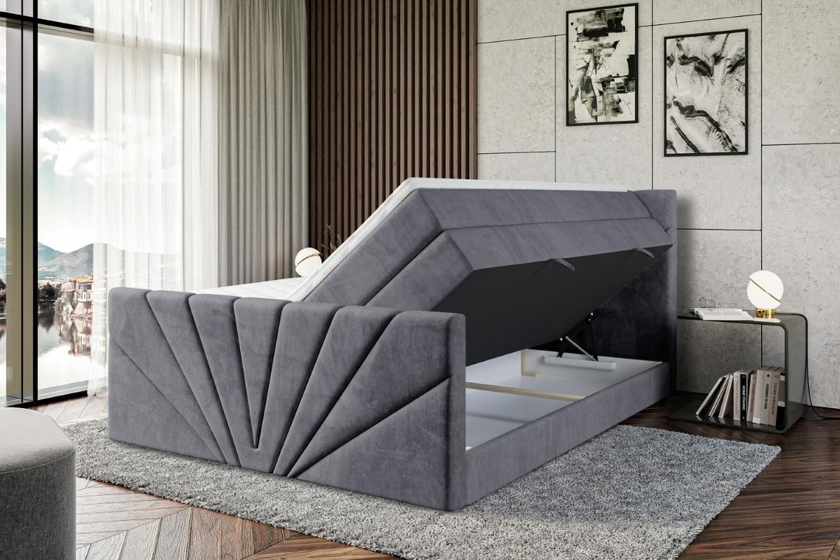 BOXSPRINGBETT MILTIO-Z KING - 120x200 - H3/H4 - Dunkelgrau - Dunkelgrau, Holzwerkstoff (120/200cm) - ALTDECOR