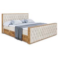 BOXBETT mit Matratze H3 und Lattenrost - LOLLI5-Z - 140x200 - Beige Casablanca - Beige, Holzwerkstoff (140/200cm) - ALTDECOR