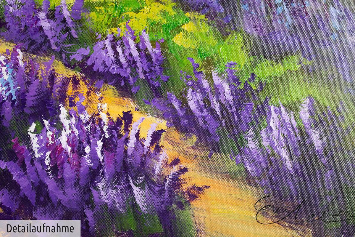 ACRYLBILD HANDGEMALT 90/60 cm - Lila, Holz/Textil (90/60cm) - KUNSTLOFT