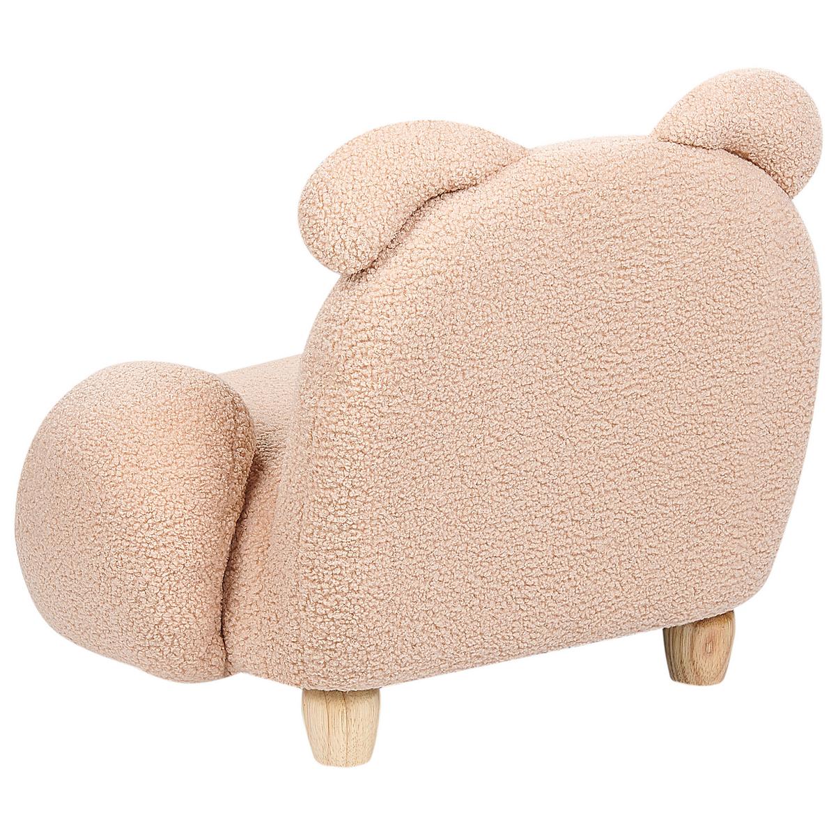 KINDERSESSEL Teddy-Optik beige Tierform Hase Kanna - Beige, Kunststoff/Textil (65/45/51cm) - Beliani