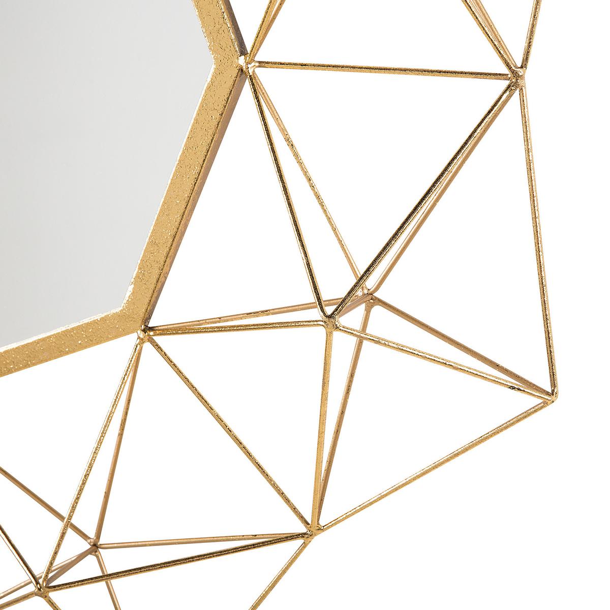 WANDSPIEGEL gold geometrische Form 80/80 cm Gaillac - Goldfarben, Metall (80/80/6cm) - Beliani