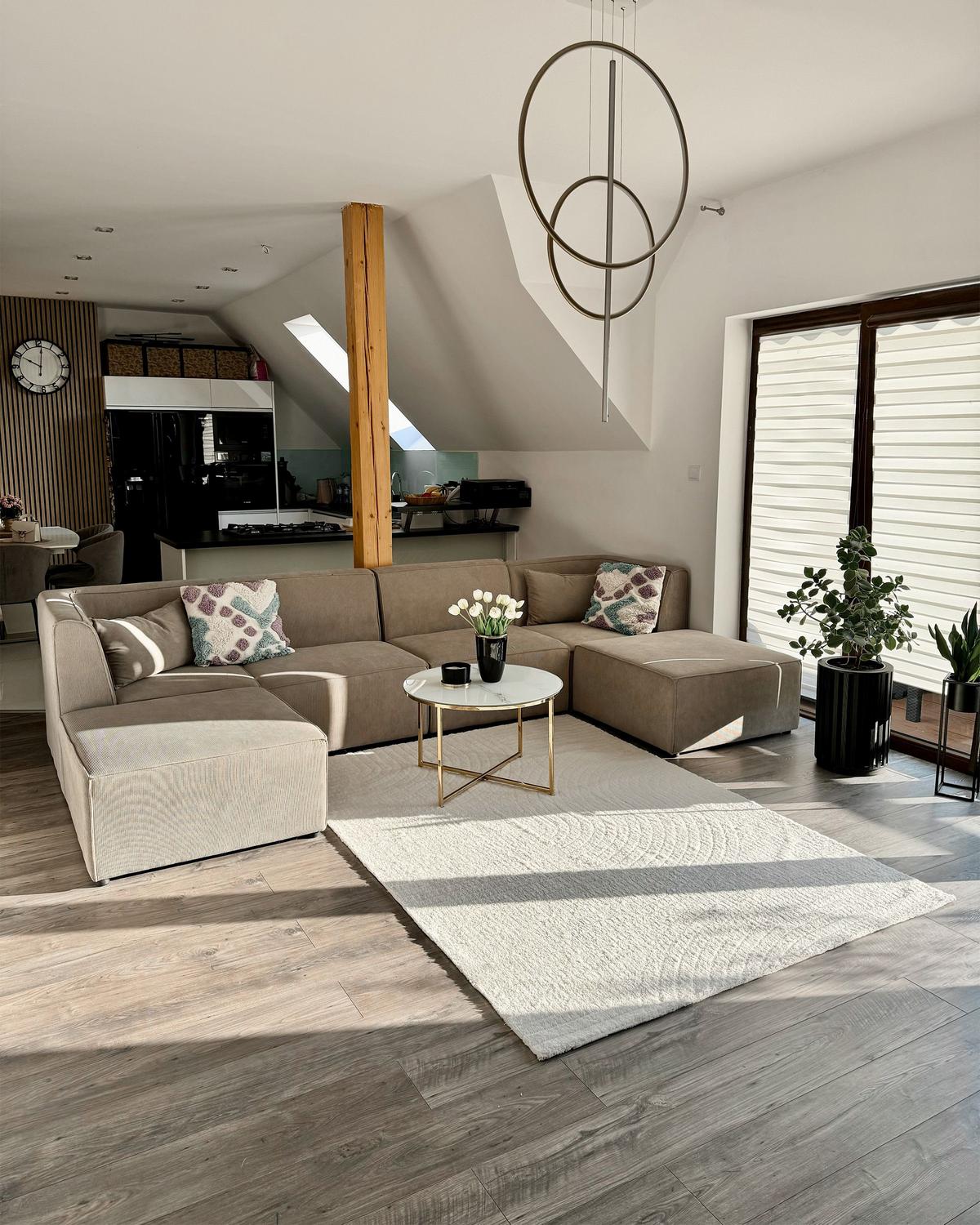 KURZFLOR-TEPPICH Beige 160/230 cm Dagari - Beige, Textil (160/230cm) - Beliani