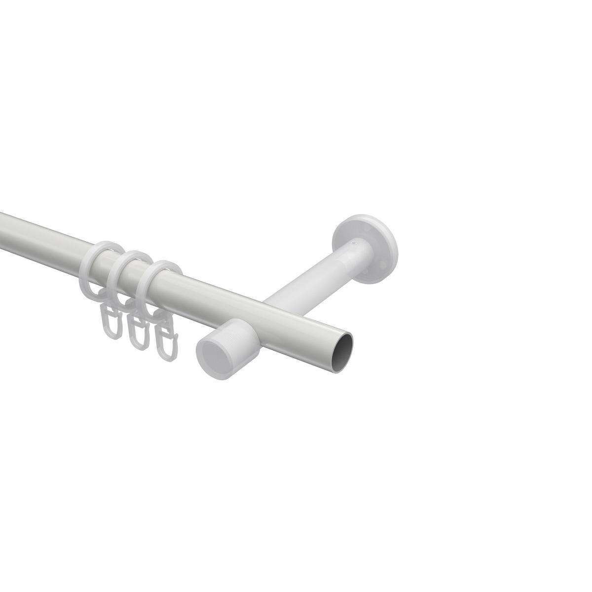 GARDINENSTANGE Prestige Elanto 120 cm, 1-läufig, 20 mm Ø Weiß - Weiß, Metall (120cm) - INTERDECO