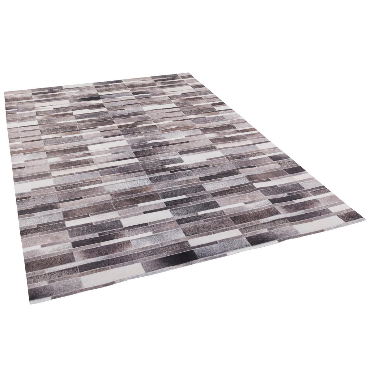 KUNSTFASER PATCHWORK TIERFELL STRIPES - Beige/Braun, Textil (120/160cm) - Pergamon