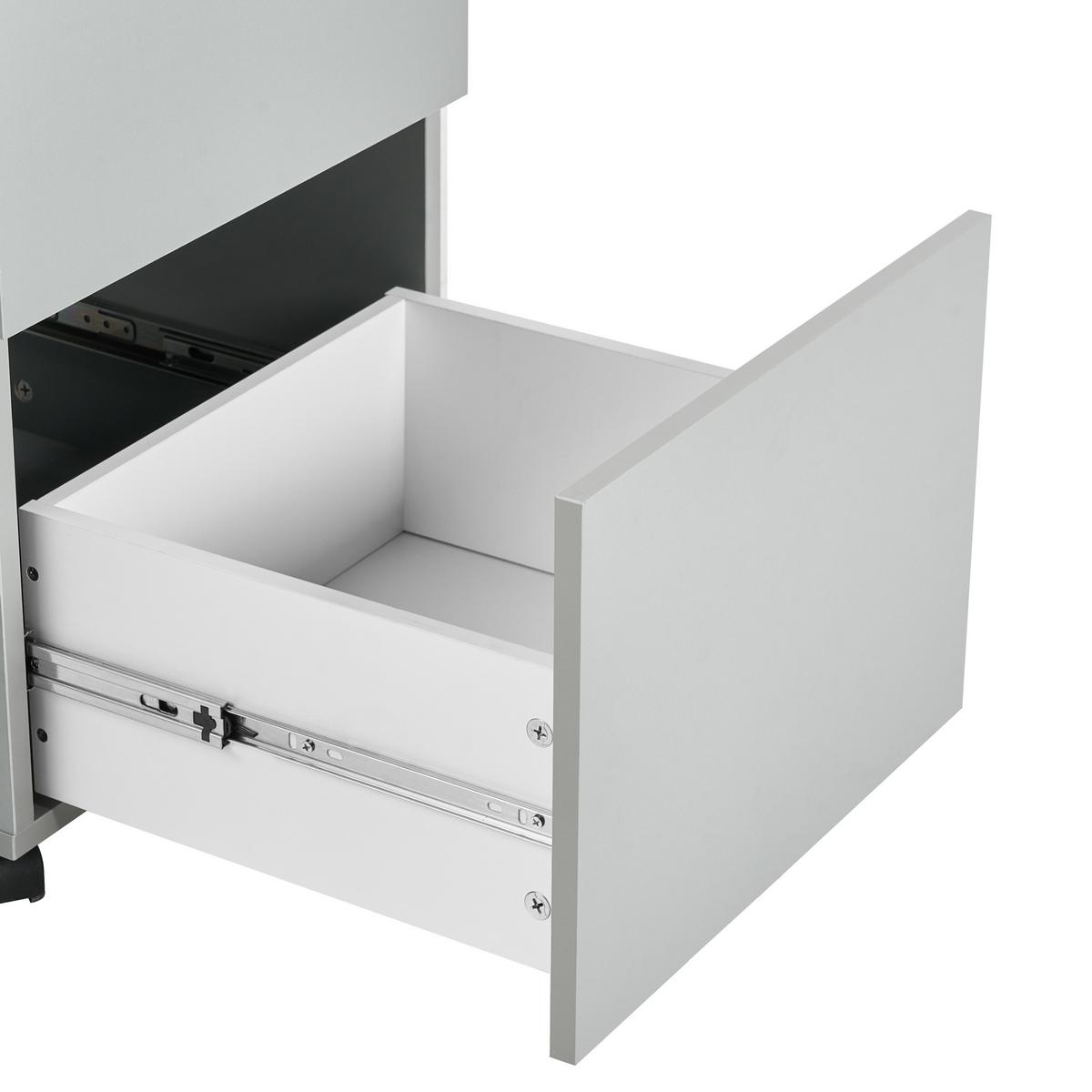BÜROSCHRANK Hellgrau Johnson - Hellgrau/Schwarz, Holzwerkstoff (40/62/40cm) - Beliani