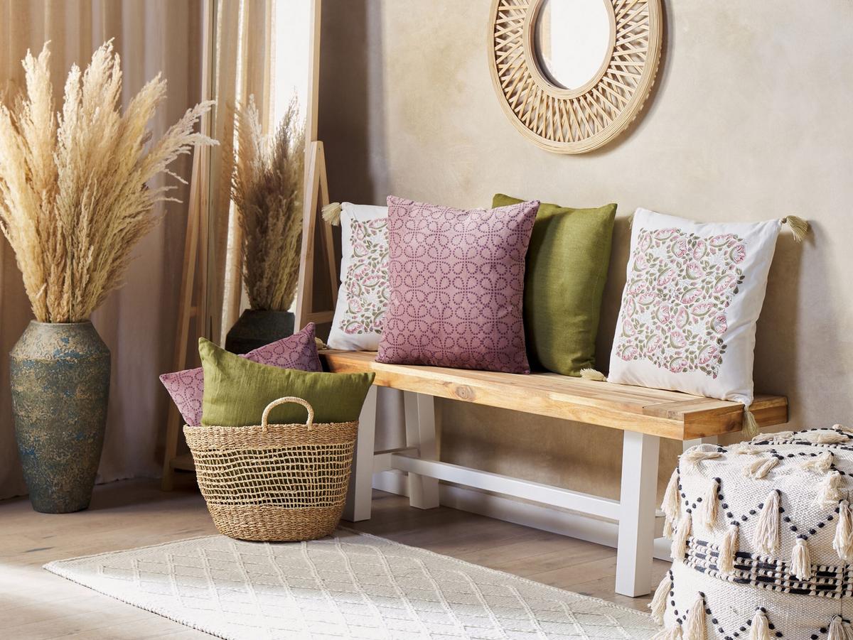 DEKOKISSEN Bunt 45/45 cm Carissa - Multicolor, Naturmaterialien/Textil (45/45cm) - Beliani