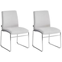 ESSZIMMERSTUHL 2er Set Stoff Hellgrau Lecco - Silberfarben/Hellgrau, Textil/Metall (49/85/50cm) - Beliani