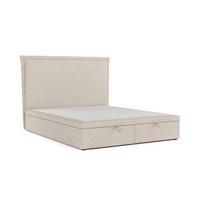 POLSTERBETT Eliot mit Stauraum 120/200 cm Hellbeige im Megan Stoff - Sandfarben/Schwarz, Holz/Holzwerkstoff (120/200cm) - AltaBeds