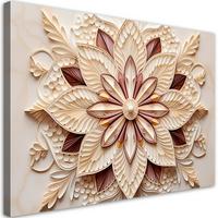 WANDBILD ai blume beige - Beige, Textil (60/40cm) - Feeby