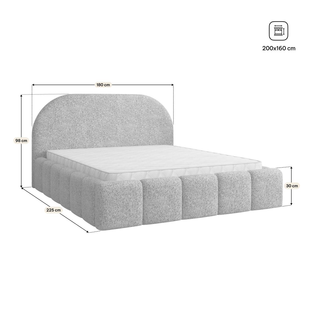 POLSTERBETT FLUSSO 160x200 cm mit Bettkästen - Creme - Creme, Holz (160/200cm) - MASSENO