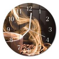 WANDUHR aus Glas Ø30 cm - Tasse Kaffee - Braun, Glas (30/30/0.4cm) - TULUP