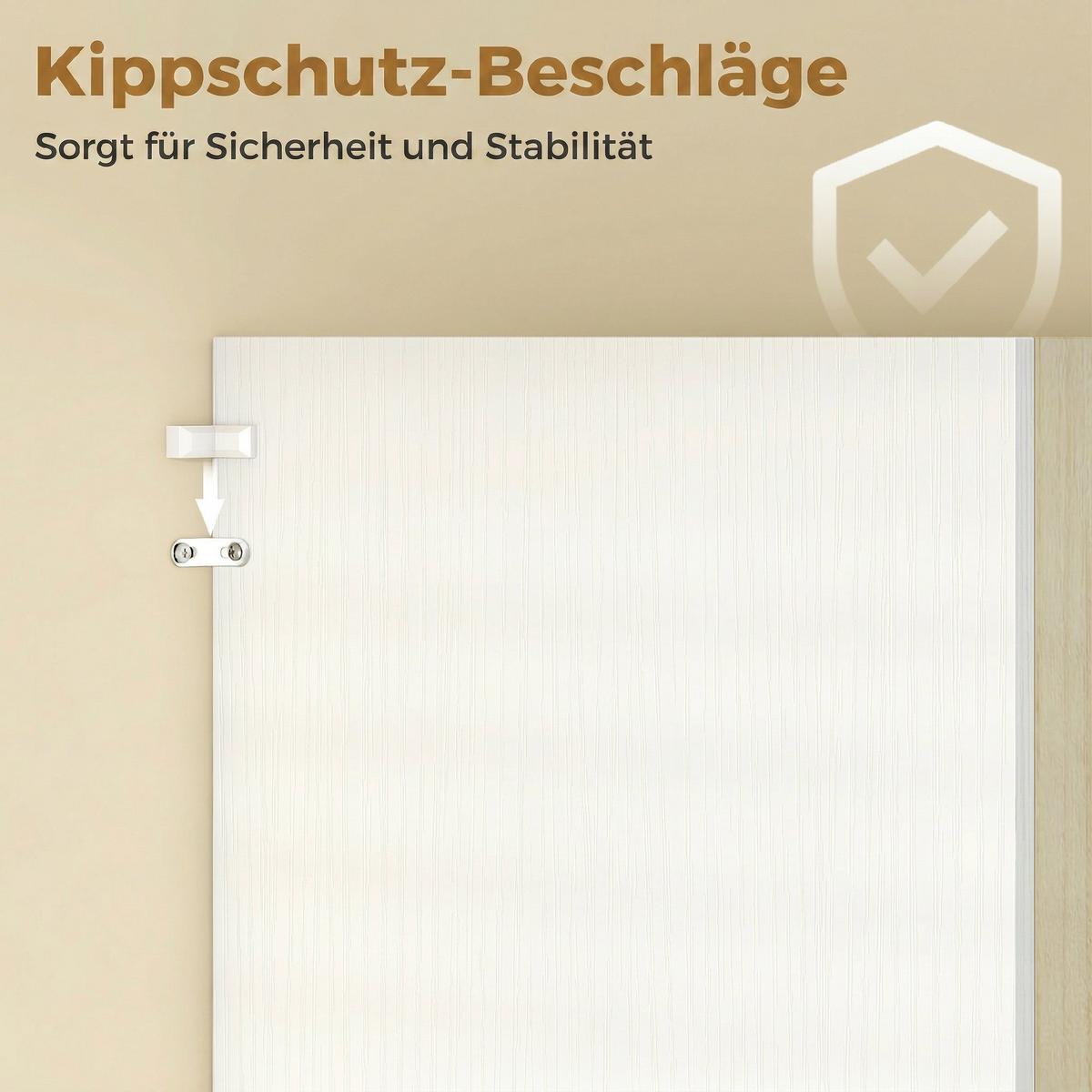 KÜCHENSCHRANK Spanplatte-MDF-Naturholz Weiß - Naturfarben, Holzwerkstoff (40/170/80cm) - HOMCOM