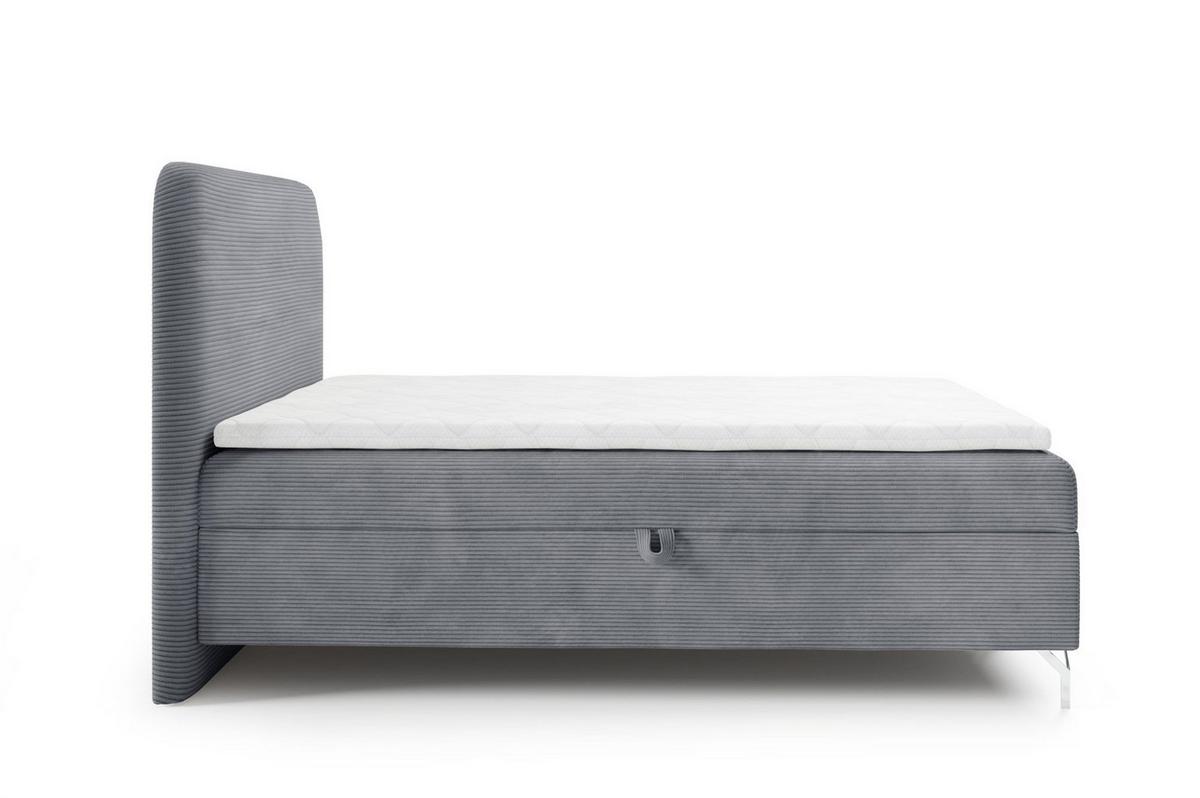 BOXBETT Emilio - Grau, Holzwerkstoff/Textil (200/200cm) - Fun Möbel