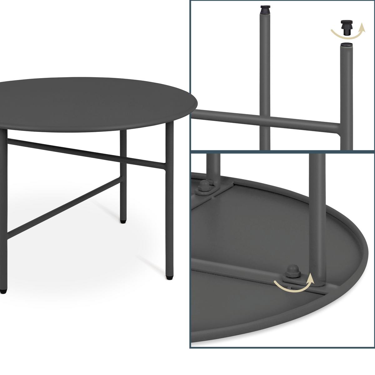 BEISTELLTISCH Finn Ø 53/36 cm Schwarz - Schwarz, Metall (53/53/36cm) - BoMoe