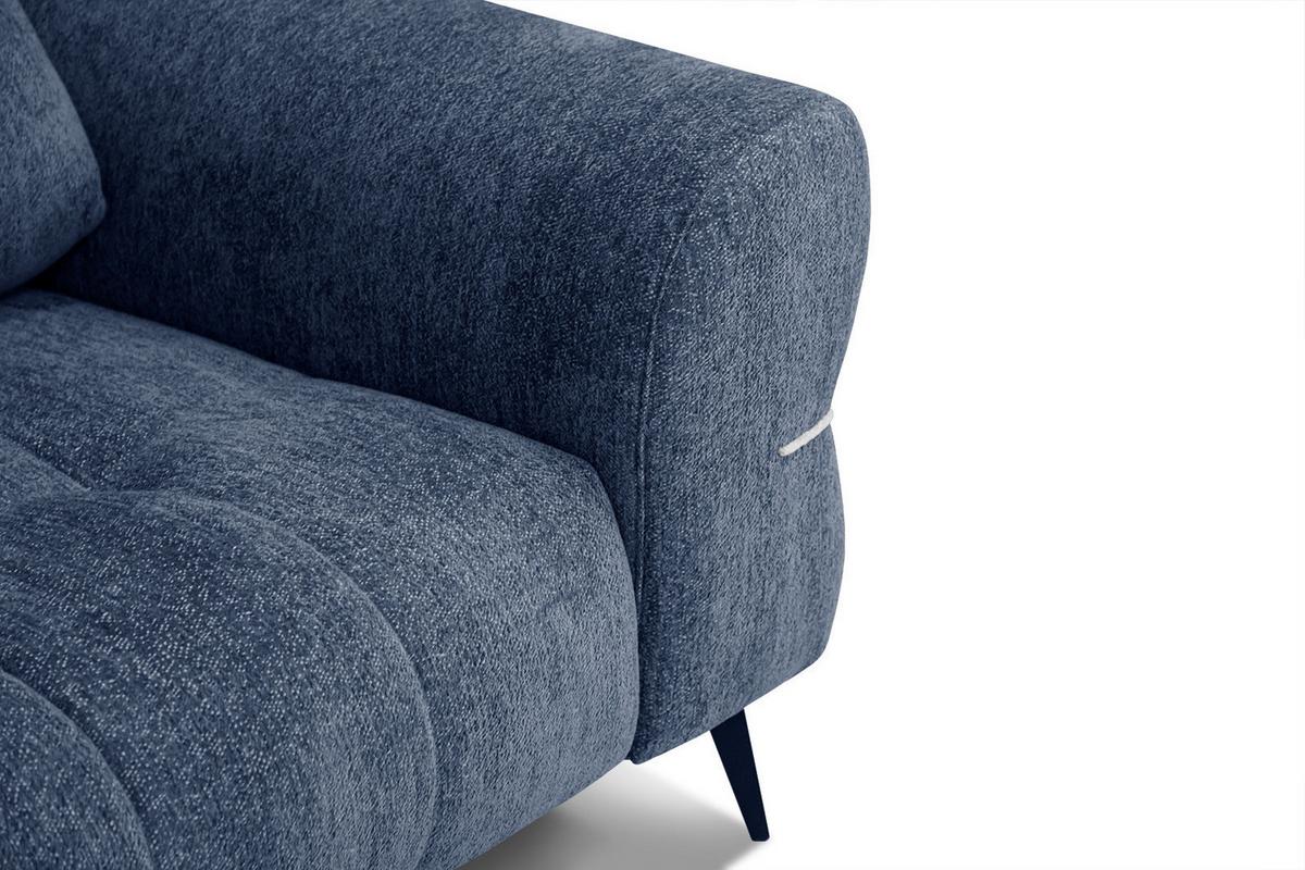 SOFA SALVINI 3-Sitzer, dunkelblau - Schwarz/Dunkelblau, Holzwerkstoff/Textil (176/88/99cm) - Wozimo