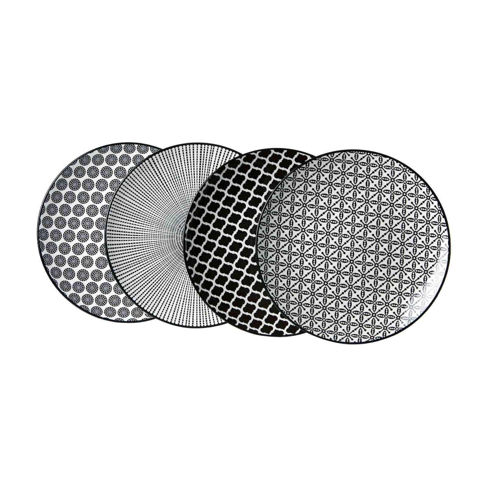 DESSERTTELLER Takeo schwarz-weiß ø 21,5 cm 4er Set - Schwarz/Weiß, Keramik (21.5cm) - Ritzenhoff Breker