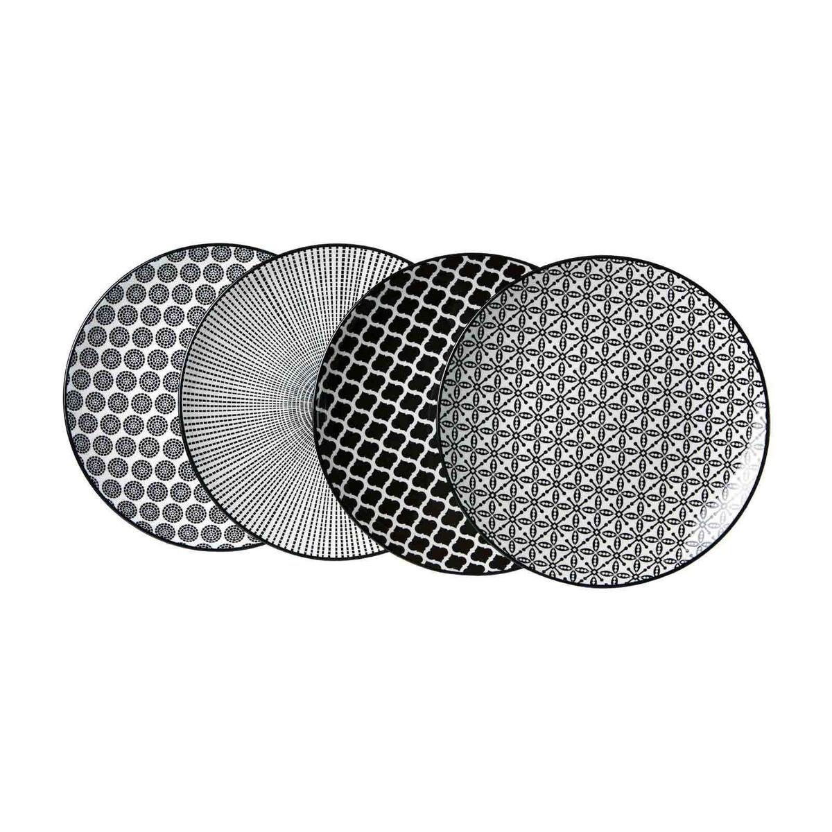 KOMBISERVICE TAKEO schwarz-weiß 16-tlg. - Schwarz/Weiß, Keramik (2/2/2cm) - Ritzenhoff Breker