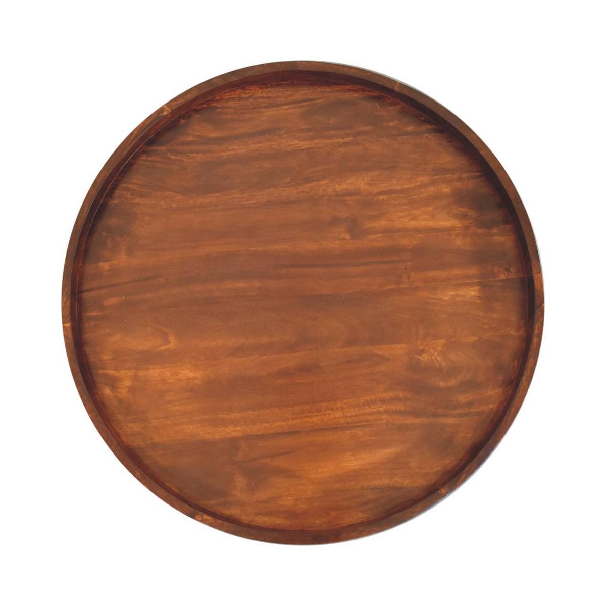 COUCHTISCH Crescent Kastanie, Zylindrische Beine, Dunkelbraun - Dunkelbraun, Holz (80/80/31cm) - Artisan Furniture