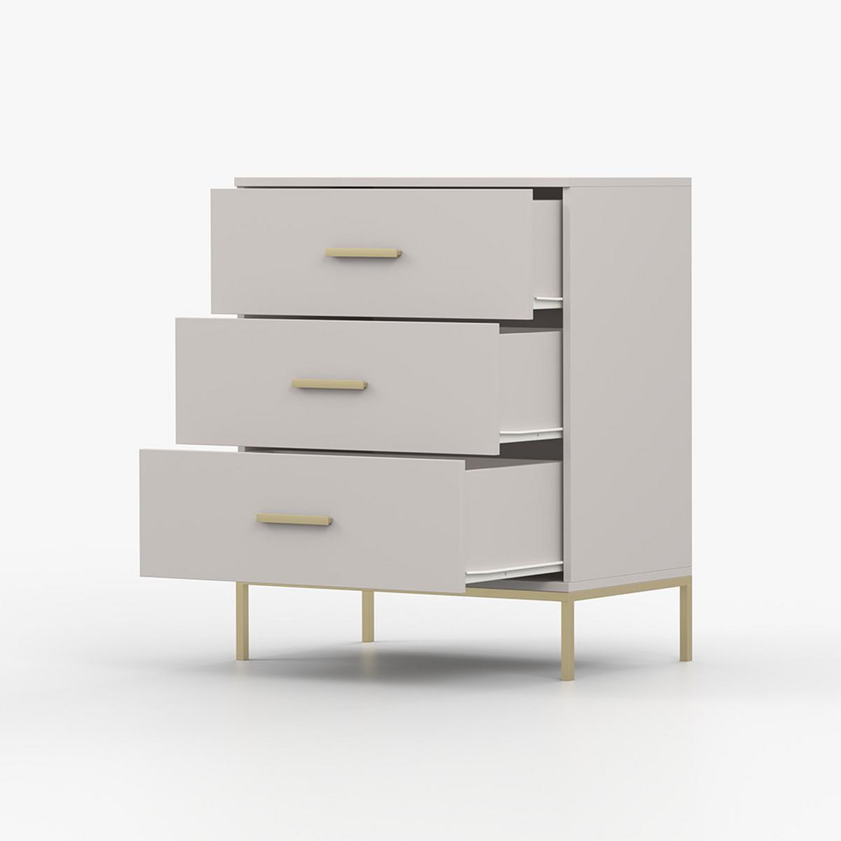 KOMMODE ROSA 3S 70/85/39 cm Kaschmir - Kaschmir, Holzwerkstoff/Metall (70/85/39cm) - imoebel24