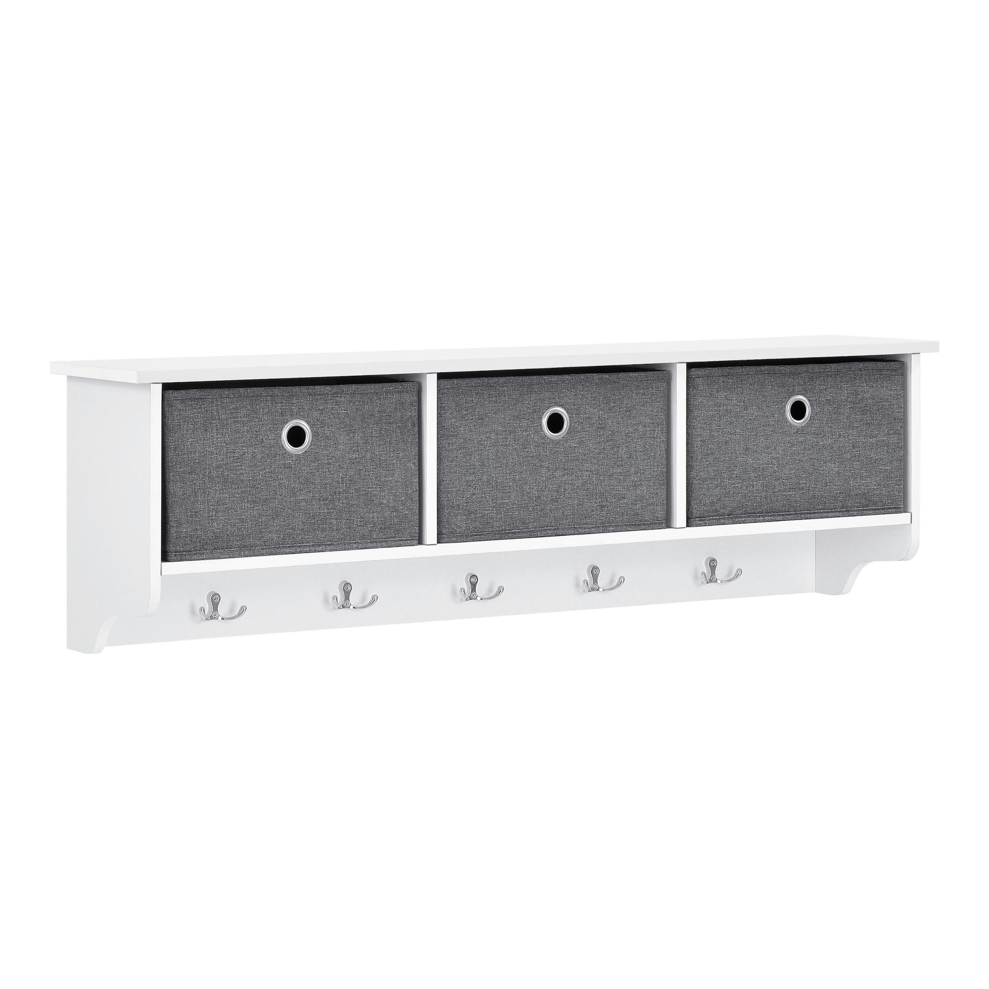 WANDGARDEROBE Horsens - Weiß, Holzwerkstoff (100/30/20cm) - [en.casa]