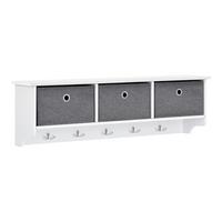 WANDGARDEROBE Horsens - Weiß, Holzwerkstoff (100/30/20cm) - [en.casa]